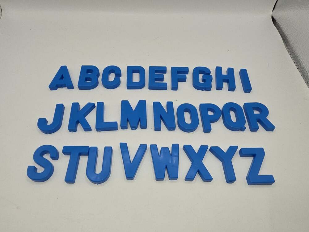 Blue Uppercase Plastic Block Letters (A–Z) - (no magnets)